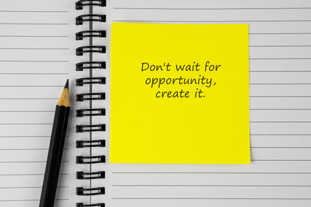 Life inspirational quotes about opportunity on adhesive noteの写真素材