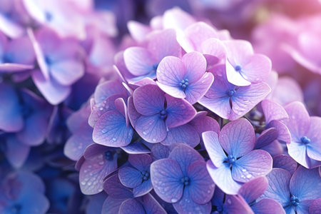Close up of purple colored hydrangea flower Generative Aiの素材