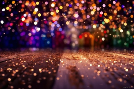 Defocused light New year background with copy space Generative AIの素材