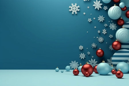 Christmas and New Year Background with copy space Generative Aiの素材