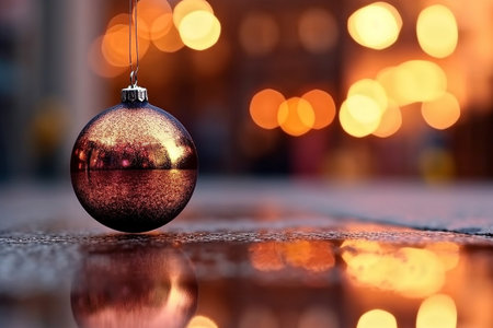 Christmas baubles decoration, holiday background with copy space Generative Aiの素材
