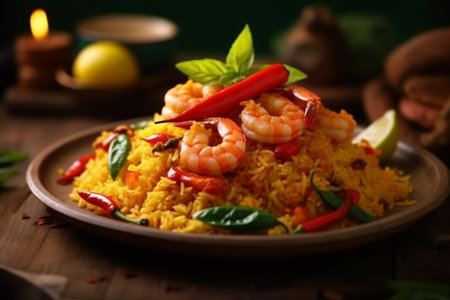 Delicious Thai shrimp fried rice Khao pad goongの素材