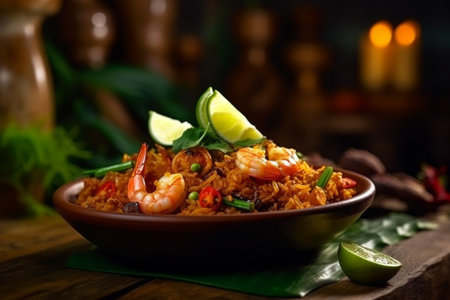 Thai shrimp fried rice Khao pad goongの素材