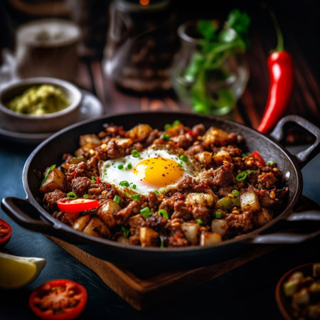 Sisig spicy fatty dish Filipino dishの素材