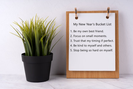 New Year's bucket list for mental well beingの写真素材