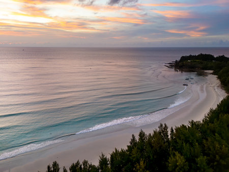 Sunset at Tip of Borneo Simpang Mengayau beach Kudat Sabah Borneoの写真素材
