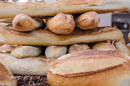 The fresh baked bread for sale at local market