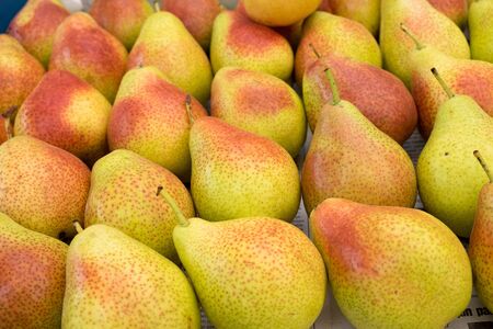 Golden Bartlett Pear  for sale at city market. Baku. Azerbaijan