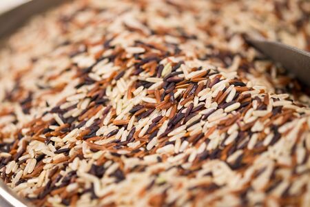 Macroshot of colored rice, sale on local city marketの写真素材