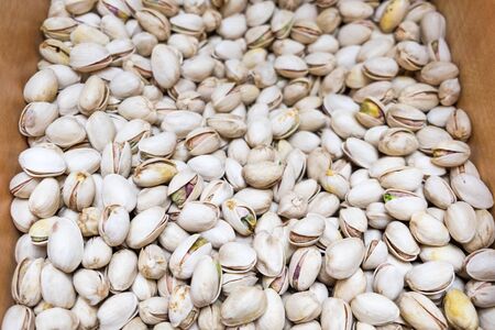 Roasted pistachios sold at local city marketの写真素材