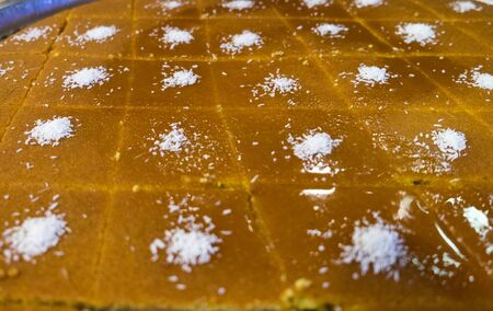 Kanafeh pieces for sale at sweets store in Jordan