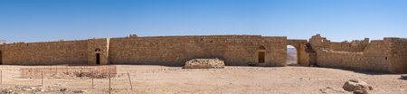 Large panoramic view of Avdat or Abdah and Ovdat and Obodat, ruined Nabataean city in the Negev desert in southern Israelのeditorial素材