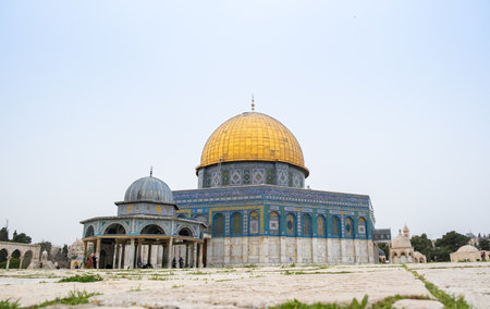 JERUSALEM, ISRAEL - MARCH 23, 2021: The Dome of the Rock - Islamic shrine on the Temple Mount in the Old City of Jerusalem. Israelのeditorial素材