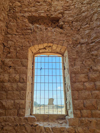 View from old water tower near the Ottoman railway station. Nitzana. Negev desert in Israel