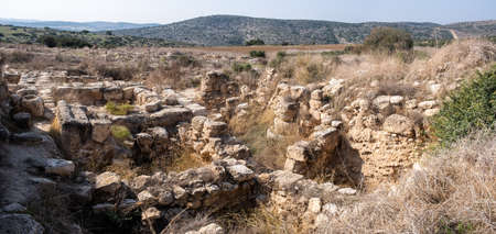 Large panoramic view of ancient ruins, Judean Hills, Israel
