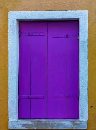 Amazing beautiful, colorful painted houses on Burano island. Venice. Italyの写真素材