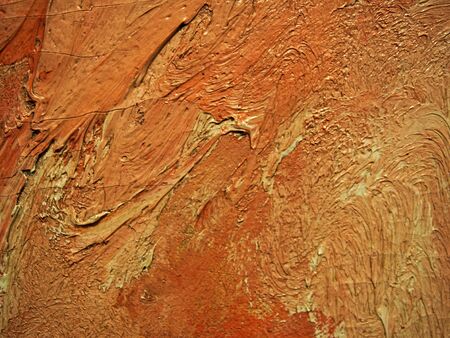 Original random abstract shapes, grungy oil paint smears on canvas textureの写真素材