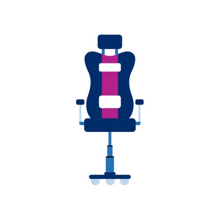 Modern fashion computer gamer chair with high soft padded back, cartoon vector illustration isolated on white background. Comfortable armchair for VR games and e-sport.のイラスト素材
