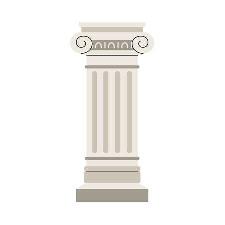 Ancient Roman or Greek column element, flat vector illustration isolated.のイラスト素材