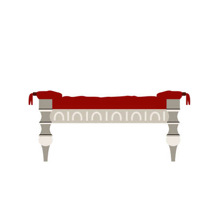 Vintage ancient furniture element flat vector illustration isolated on white.のイラスト素材