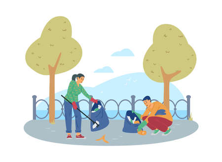 Concept of protect ecology and environment from trash.のイラスト素材