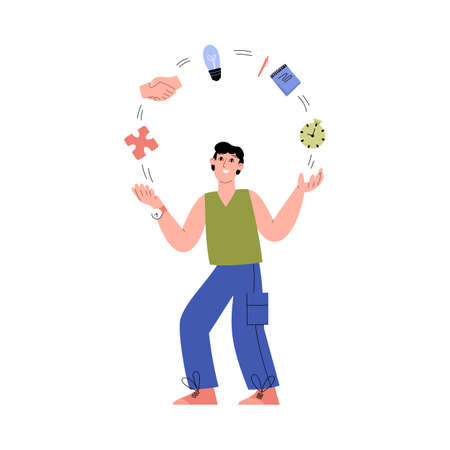 Concept of personal development, growth and self improvementのイラスト素材