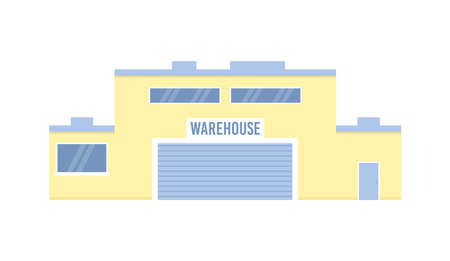 Logistic warehouse building for storage goods and distribution cargo for deliveryのイラスト素材