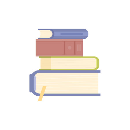Stacked pile of education or entertainment literature a vector illustration.のイラスト素材