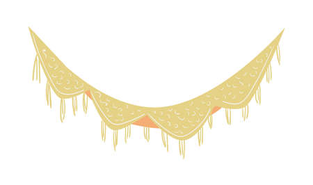 Canvas hammock bed for summer beach vacation, flat vector illustration isolated.のイラスト素材