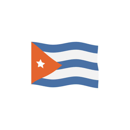 Cuban national flag banner icon or symbol, flat vector illustration isolated.のイラスト素材