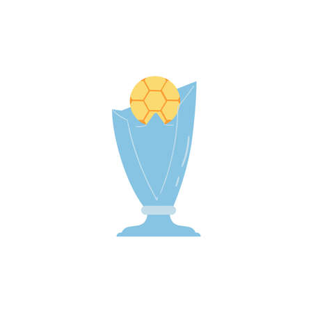 Soccer or football match Trophy cup, flat vector illustration isolated on white.のイラスト素材