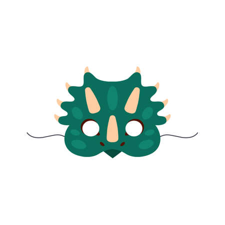 Green monster children carnival facial mask flat style, vector illustrationのイラスト素材