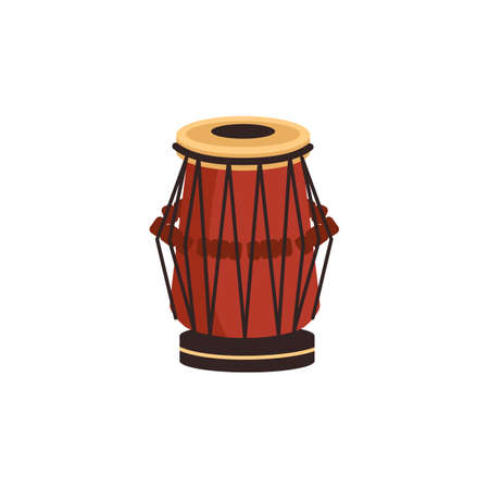 Tabla percussion music instrument, flat vector illustration isolated on white background.のイラスト素材