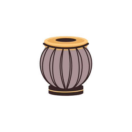 Tabla percussion instrument flat style, vector illustrationのイラスト素材