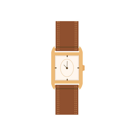 Elegant stylish classic digital wrist watch flat vector illustration isolated.のイラスト素材