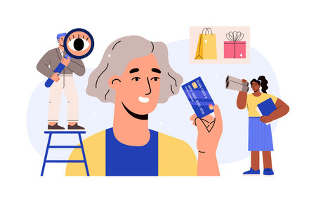 Behavior of consumers and trigger of purchases, vector illustration isolated.のイラスト素材