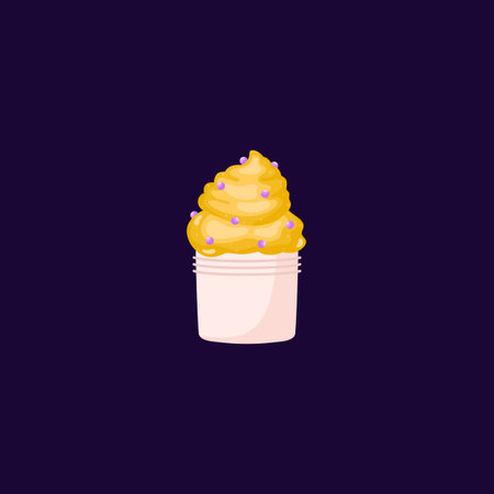 Slime toy in plastic trash can, flat vector illustration isolated on dark.のイラスト素材