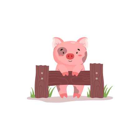 Cute funny ping stained with dirt flat style, vector illustrationのイラスト素材