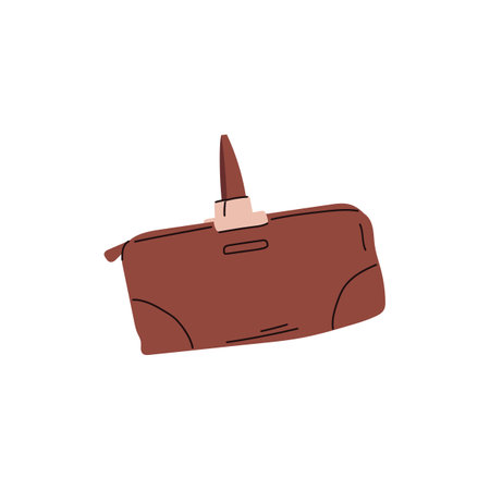 Tourist handbag or travel hand luggage icon or symbol, flat vector isolated.のイラスト素材