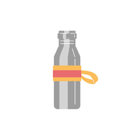 Reusable metal bottle for beverages flat style, vector illustrationのイラスト素材