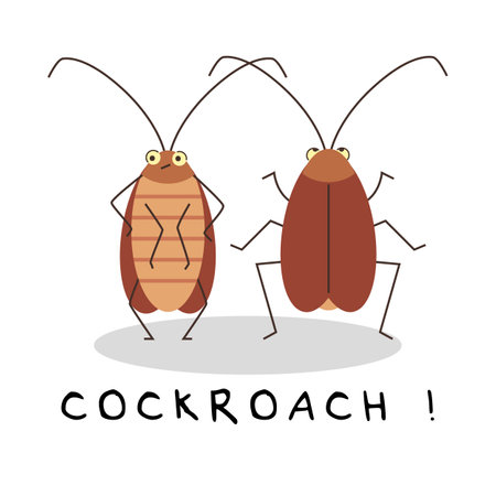 Standing cockroaches flat style, vector illustrationのイラスト素材