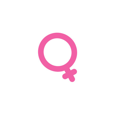 Female gender pink symbol, gender sign women, vector isolated symbol of Venus denotes the feminineのイラスト素材