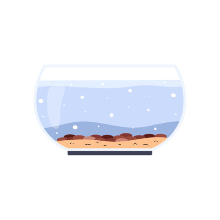 Home aquarium with water and sandy bottom.のイラスト素材