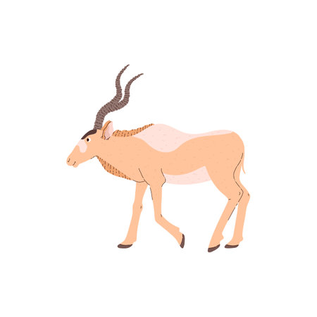 Smiling antelope desert animal flat style, vector illustrationのイラスト素材