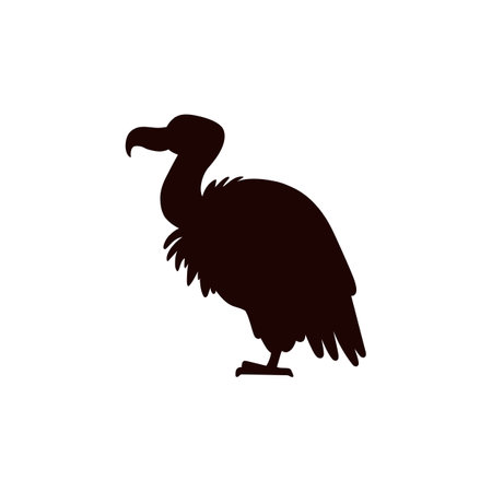 Bird vulture or condor silhouette, vector illustration isolated on whiteのイラスト素材