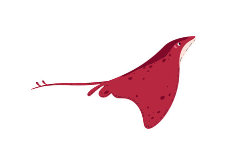 Stingray, vector illustration isolated on white, drawn in flat cartoon styleのイラスト素材