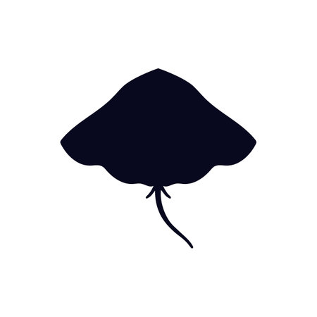 Black silhouette of electric stingray flat style, vector illustrationのイラスト素材