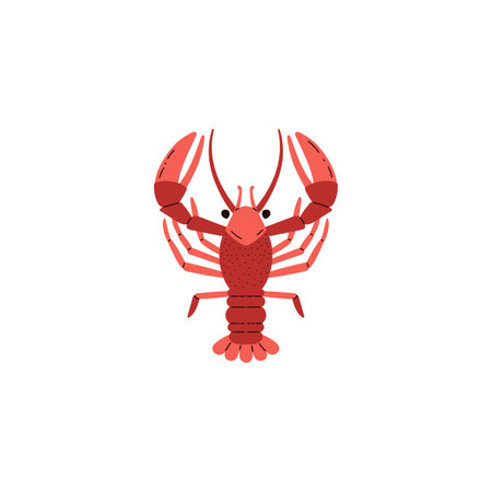 Red Cancer is a sea animal or constellation. Isolated marine objects.のイラスト素材