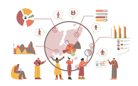 Demographics data analysis vector illustrationのイラスト素材