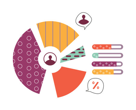 Demographic statistical analysis vector illustrationのイラスト素材